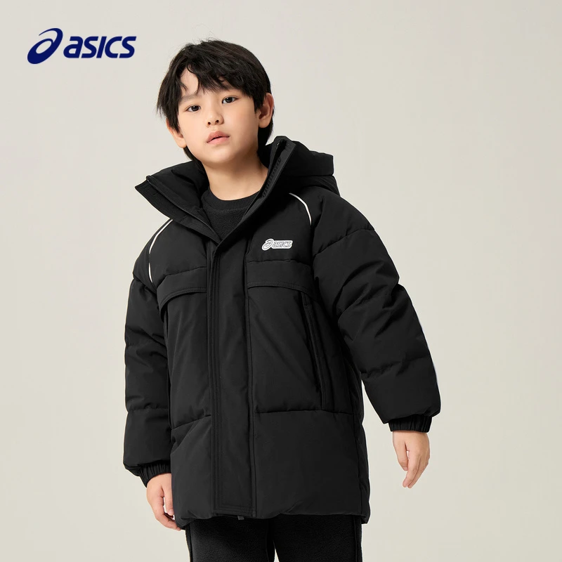 Asics亚瑟士童装男女儿童羽绒服加厚冬装新国标90绒334221075033