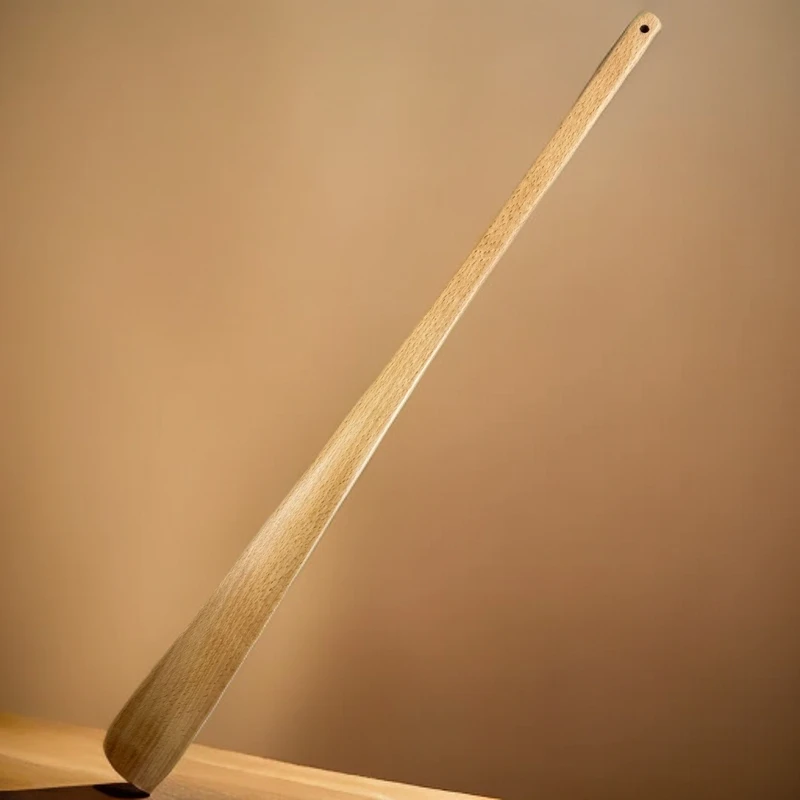 大连华丰家具集团60厘米榉木色实木鞋拔家用提鞋器穿鞋器长款