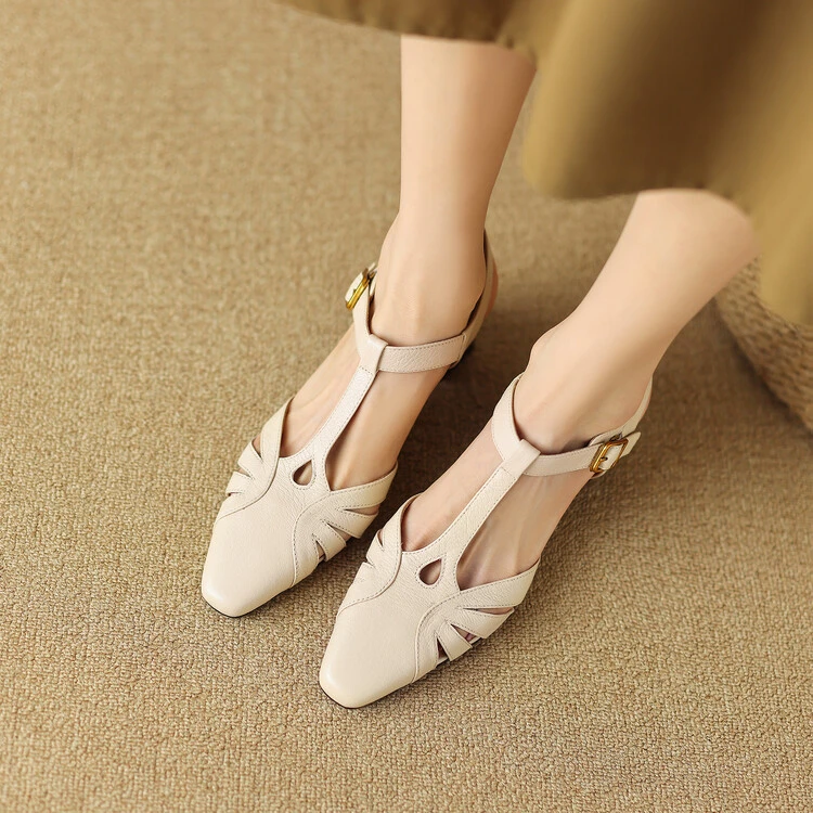 断码青沧断码鞋|34-39码|5.5cm跟|夏季百搭新款粗跟软底复古凉鞋