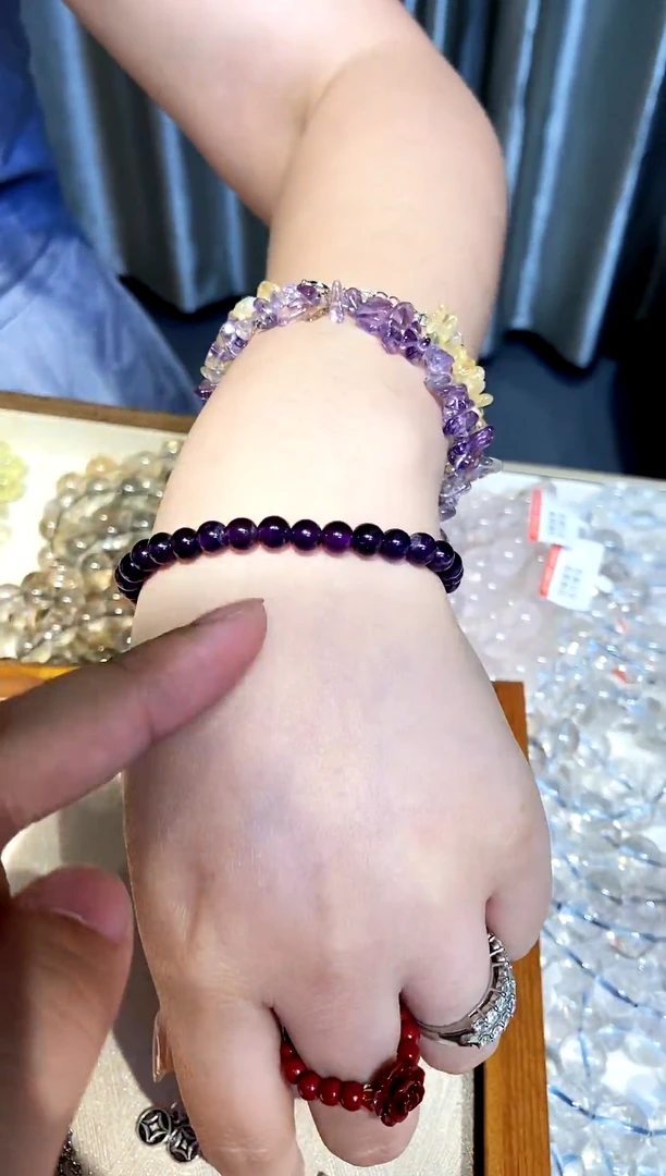 【闪购商品】水晶手链未镶嵌乌拉圭6mm   (随机发)