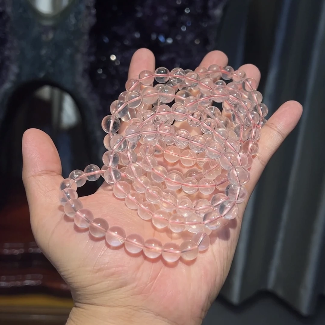 【六芒星光粉10~11mm】六芒星光粉晶天然水晶手串（默认微瑕）