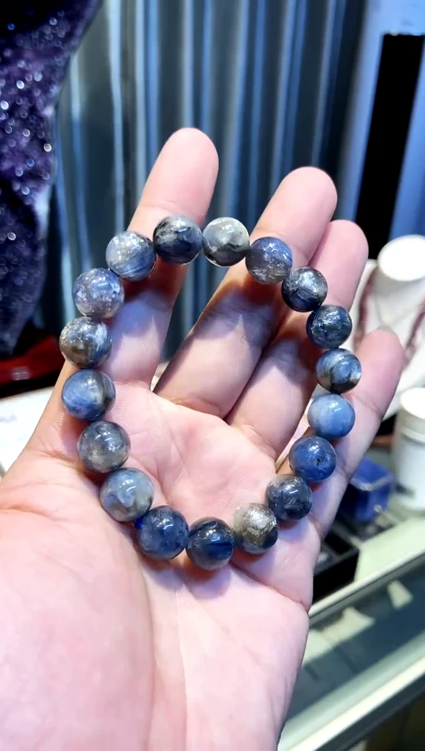 【闪购商品】水晶·未镶嵌黑爆闪蓝晶12mm 66.3
