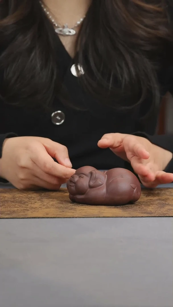 【闪购商品】紫砂茶壶福猪-紫泥