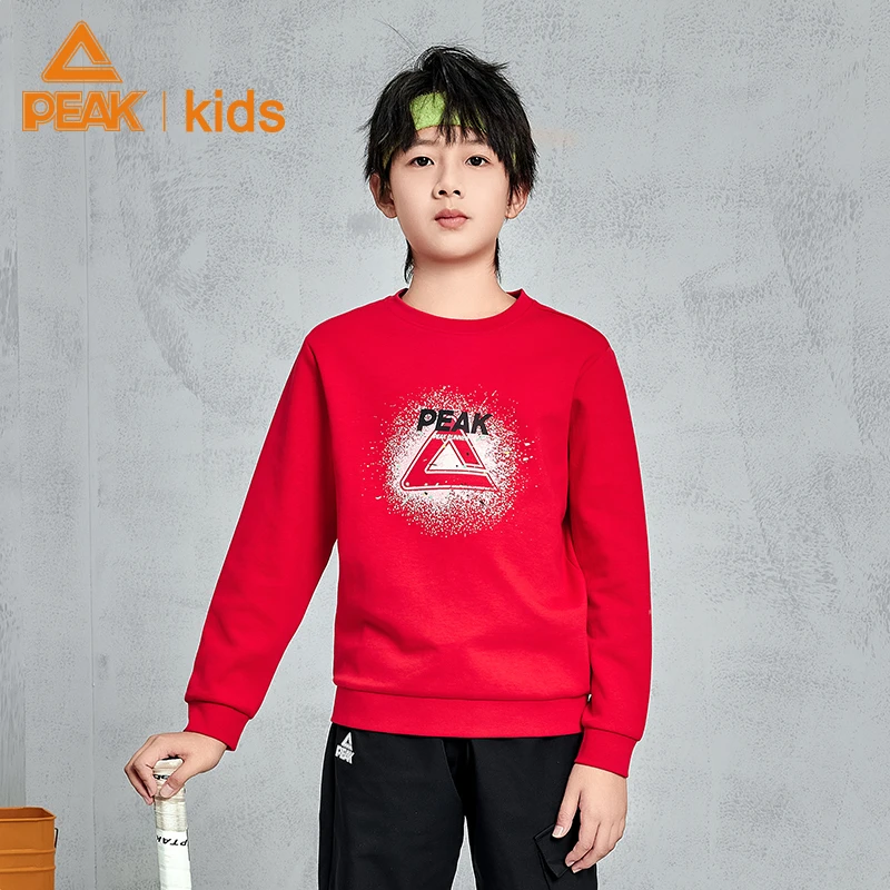 【匹克】闪耀的星星套头运动卫衣蓝/黑色/中国红130-170ZX