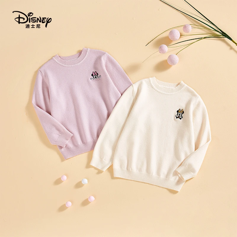 Disney/迪士尼新款儿童大童长袖童装冬季圆领套头保暖毛衣毛衫