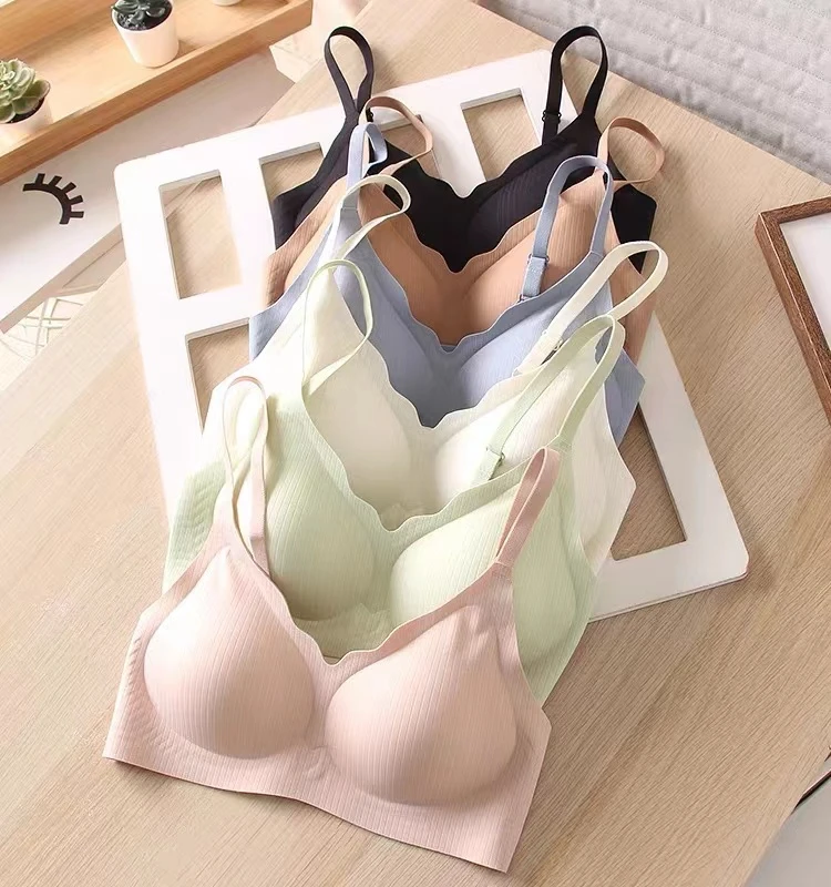 乳胶内衣女果冻无痕吊带无钢圈聚拢美背薄款透气运动文胸防走光