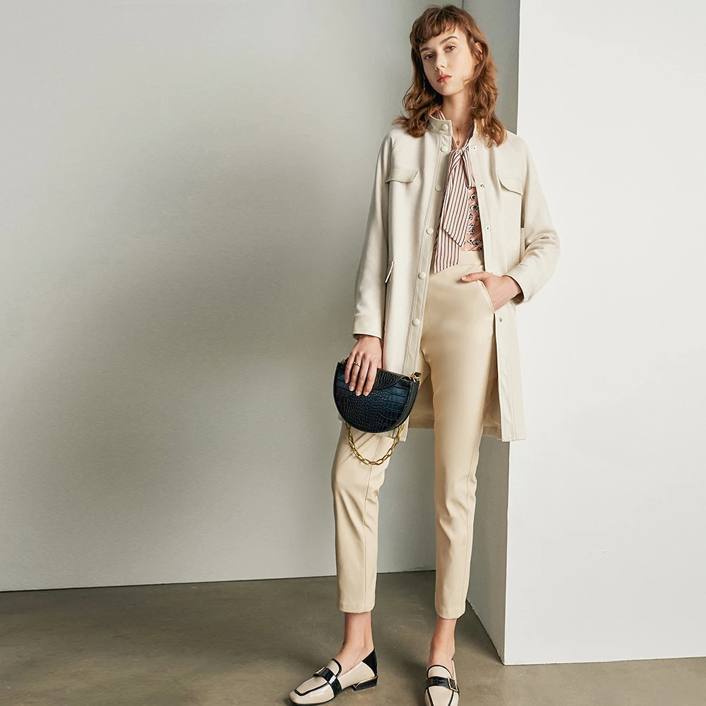 颜域气质简约外套女新款秋季时尚百搭流行中长款02A010202