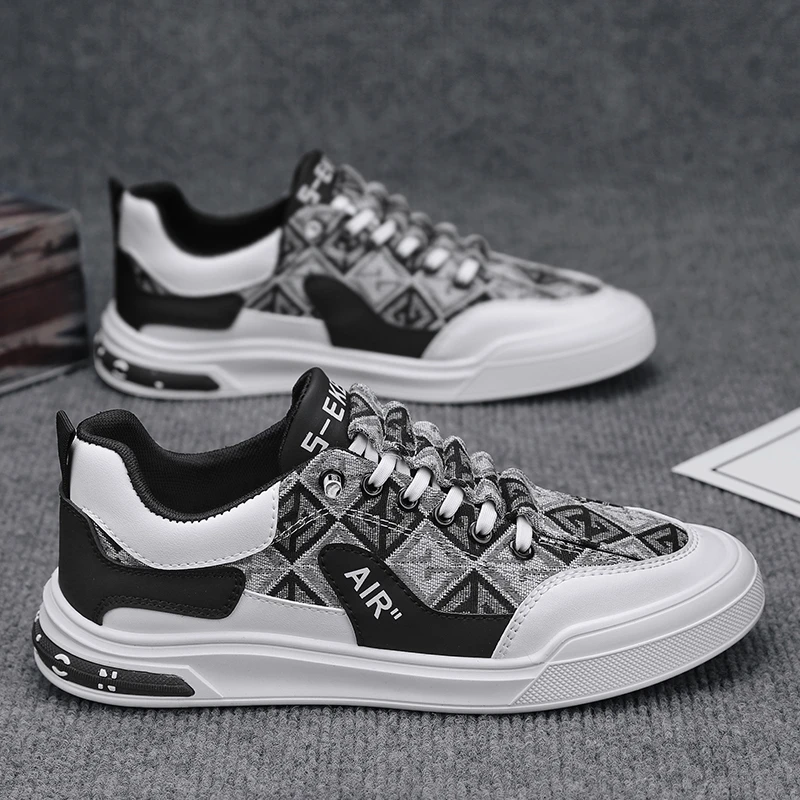 【设计师款】2024春季帆布鞋男士百搭休闲鞋透气舒适耐磨低帮男鞋