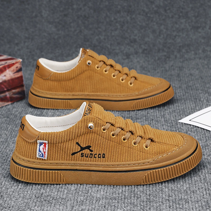 【专柜正品】男鞋2023秋冬新款灯芯绒一脚蹬休闲板鞋休闲百搭不臭脚