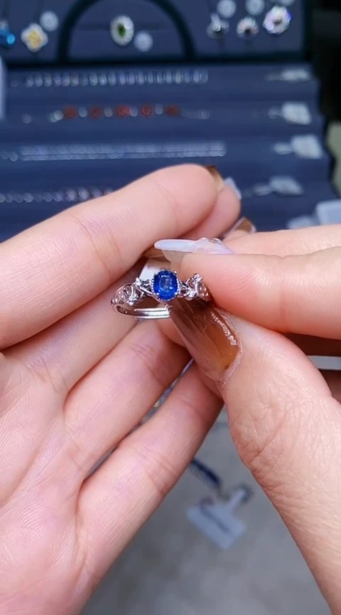 【闪购商品】蓝宝石戒指银S925镶嵌60-3