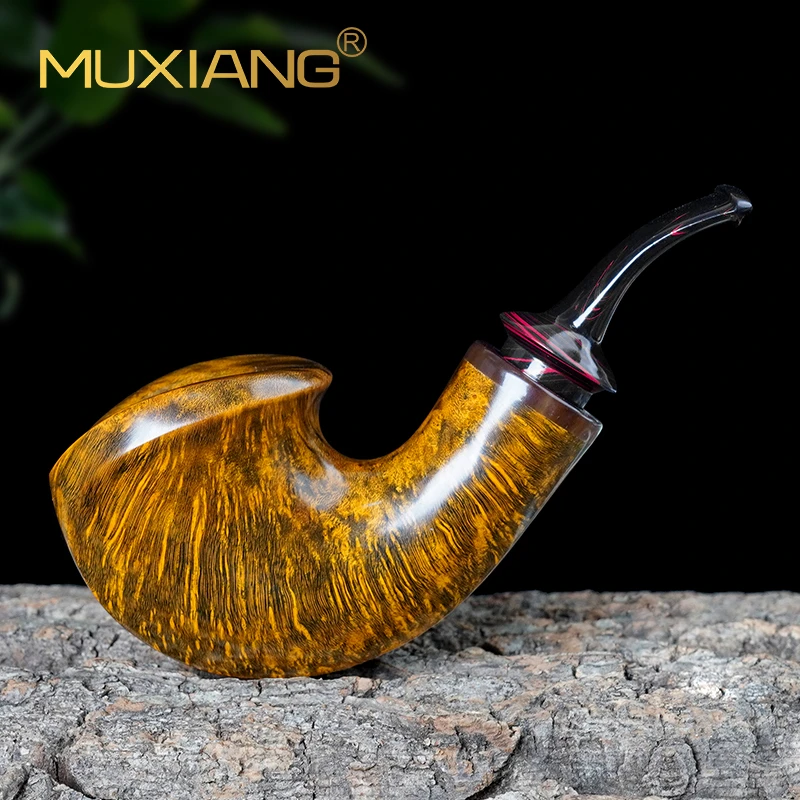 进口石楠木烟斗手工实木灵芝大气室烟斗老式传统过滤专用男士烟具
