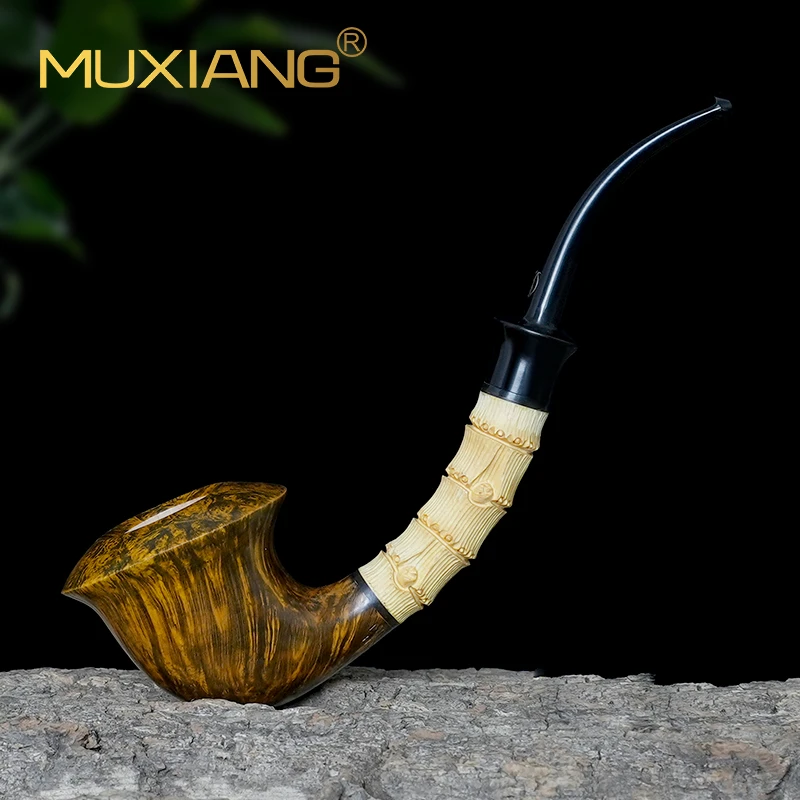 MUXIANG/木香石楠木烟斗男士手工自由式斗黄杨木老式传统专用烟具