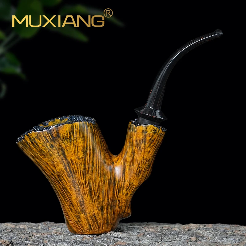 MUXIANG/木香进口石楠木烟斗手工双瘤皮树杈斗老式专用男士烟斗具
