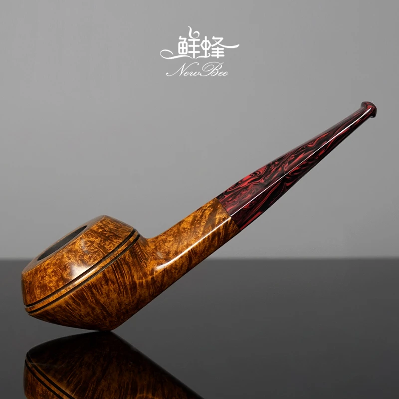 NEW BEE/鲜蜂石楠木烟斗烟具手工牛头飞碟传统男士过滤坎伯兰嘴