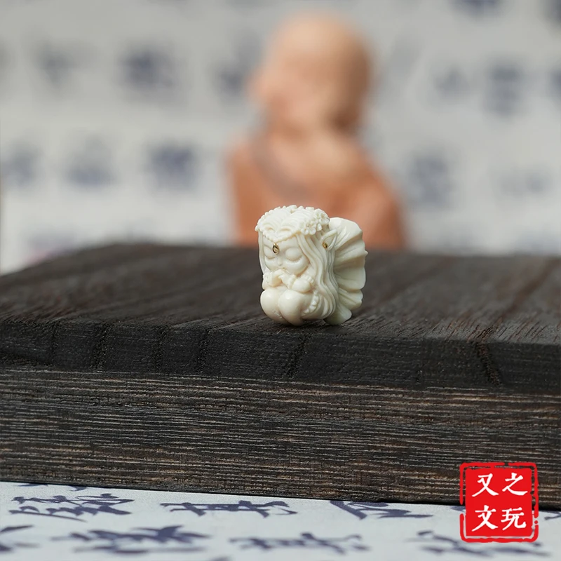 【又之】猛犸牙 24K花仙子精品5A吊坠配件天地孔17mm*12mm*16mm