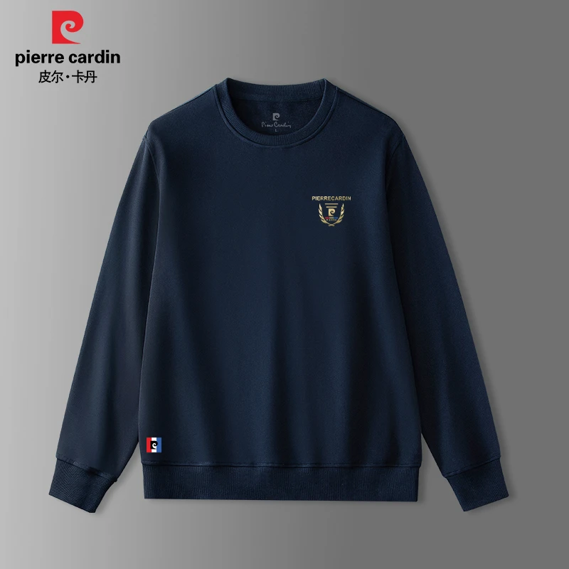 皮尔卡丹【大码男装】秋季卫衣男士新款高端爸爸装圆领长袖tPD20095