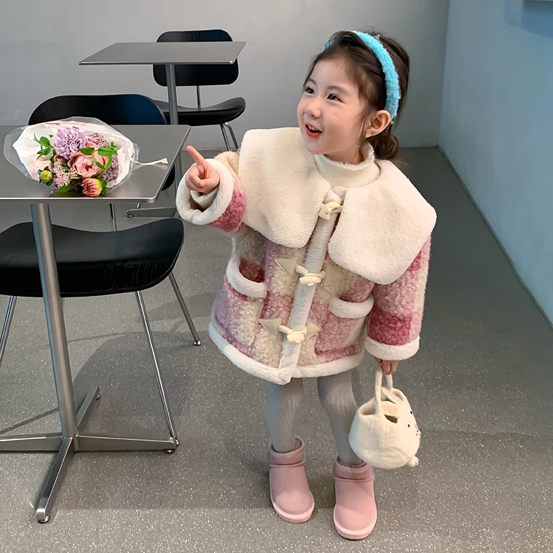 女童外套2025新款女宝宝秋冬小香风衣服小女孩洋气呢子秋装休闲服