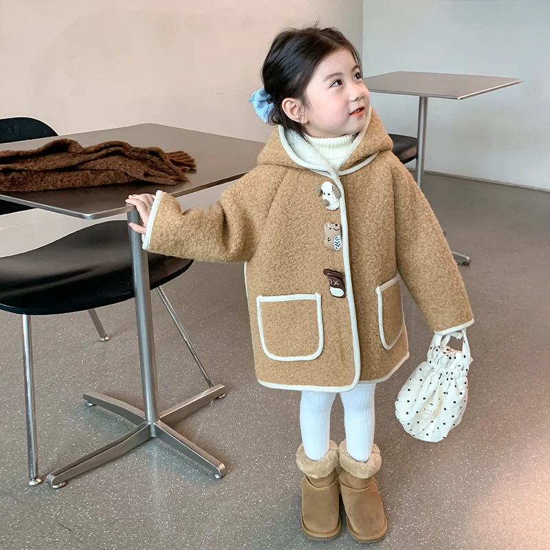 女童秋冬季外套2025新款洋气宝宝冬装皮毛一体儿童仿皮草大衣9245