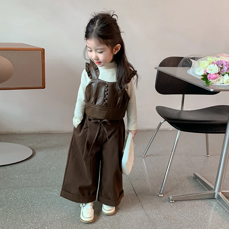 女童秋季套装2025新款女宝宝秋款马甲三件套儿童洋气春秋款阔腿裤