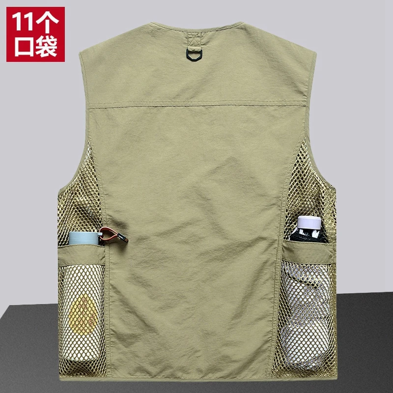 2024新款马甲男款夏季户外薄款网眼透气背心多兜钓鱼男士马夹外穿