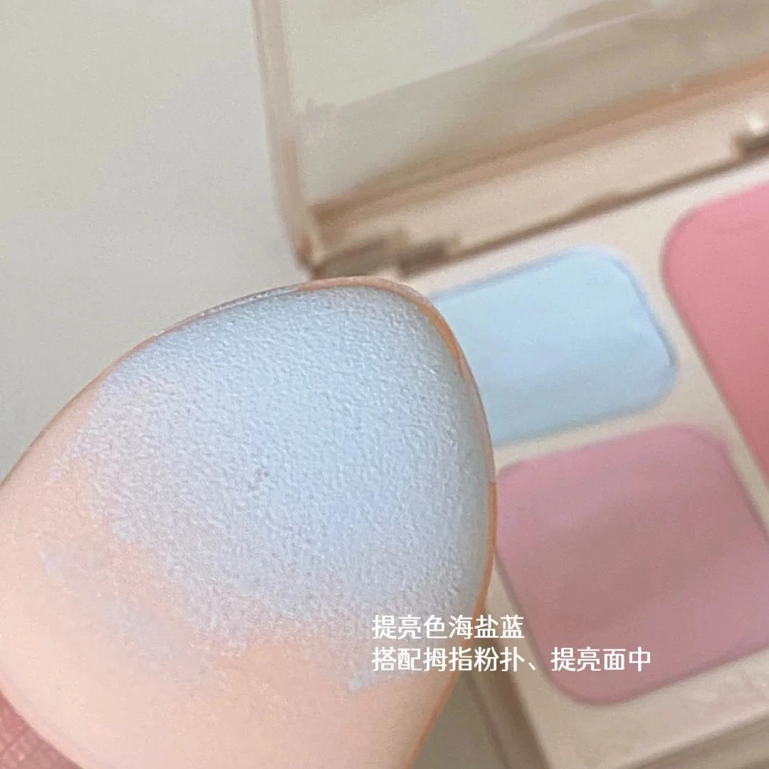 【送指尖粉扑】三色腮红盘纯欲蜜桃粉氛围感持久防水细腻腮蓝学生党