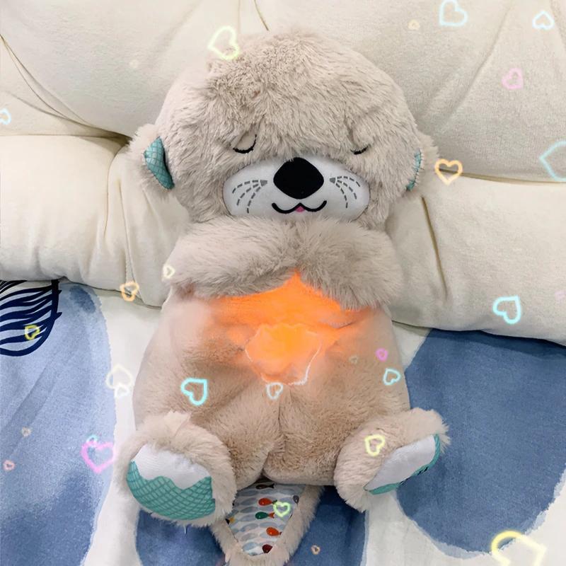 会呼吸小水獭熊毛绒玩具可爱安抚睡眠玩偶睡觉神器礼物公仔玩偶ol