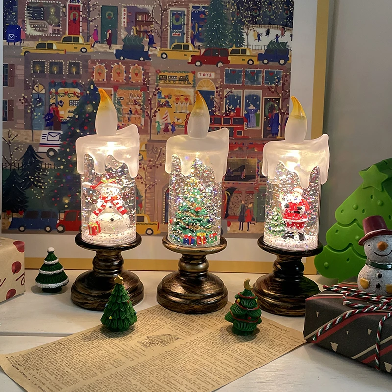 圣诞蜡烛小夜灯装饰品摆件节日氛围感场景布置送男女朋友趣味礼物