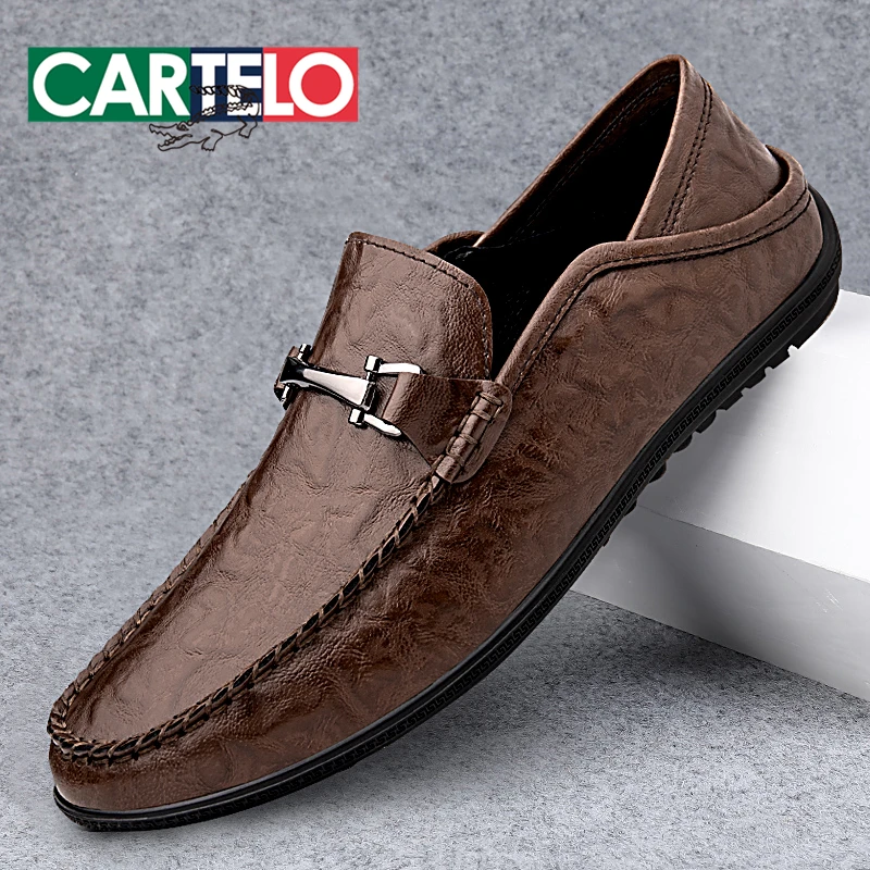 卡帝乐鳄鱼休闲男皮鞋夏季商务真皮男士透气时尚百搭软底驾车鞋