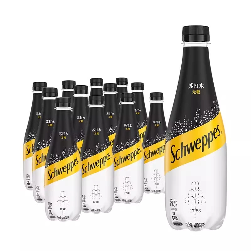 可口可乐怡泉苏打水400ml*12瓶夏季无糖饮料苏打水气泡水饮料整箱