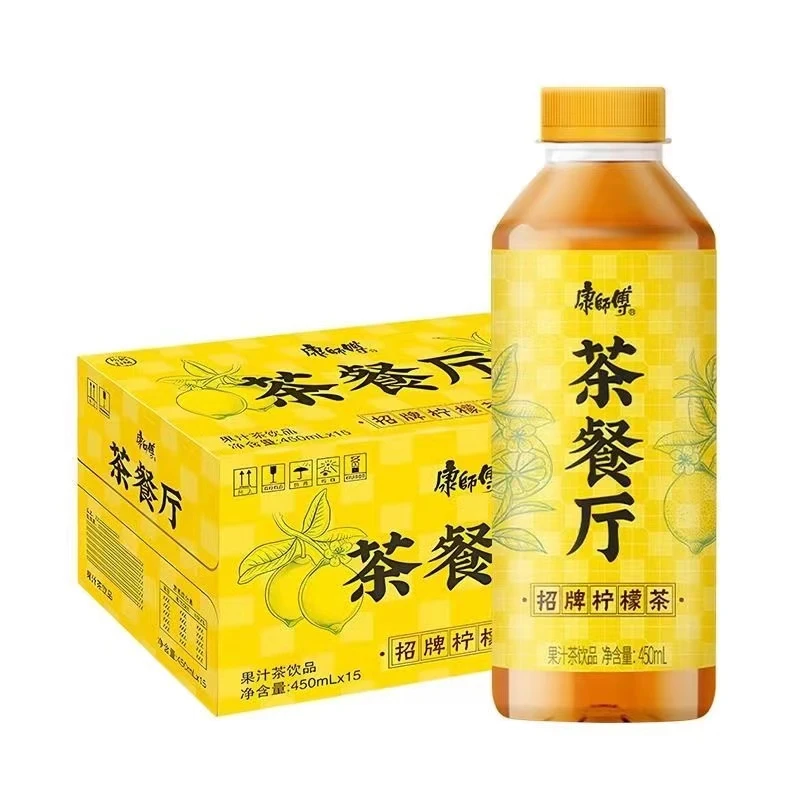 【到手15瓶】康师傅茶餐厅招牌柠檬茶450ml*15瓶整箱夏季饮料解渴