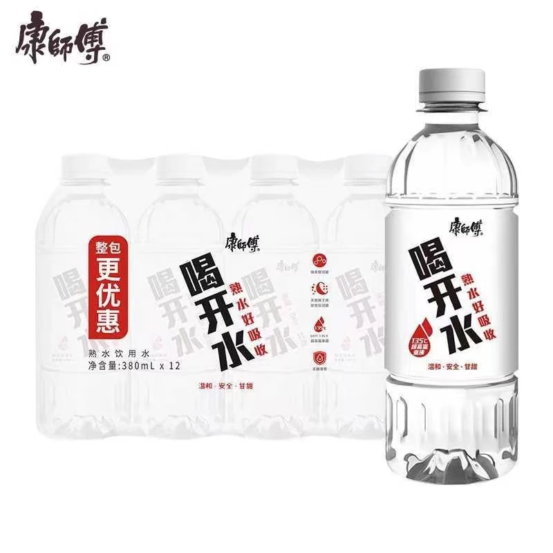 【精选12瓶】康师傅喝开水380ml*12瓶整箱熟水解渴夏季出门便携装