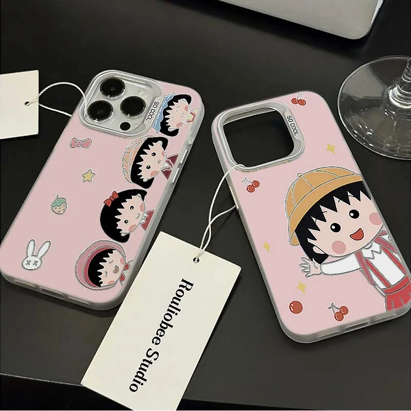 SHERRY粉底樱桃小丸子iphone15promax/13苹果14手机壳vivo华为opp