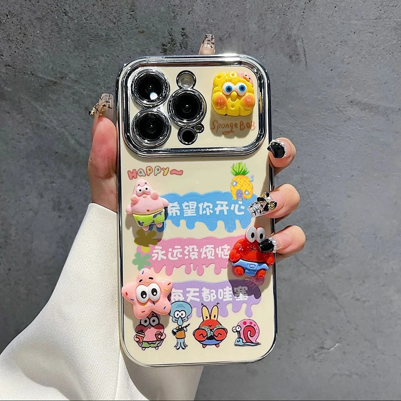 SHERRY大视窗海绵宝宝iphone15/14/13手机壳华为vivo小米oppo荣耀