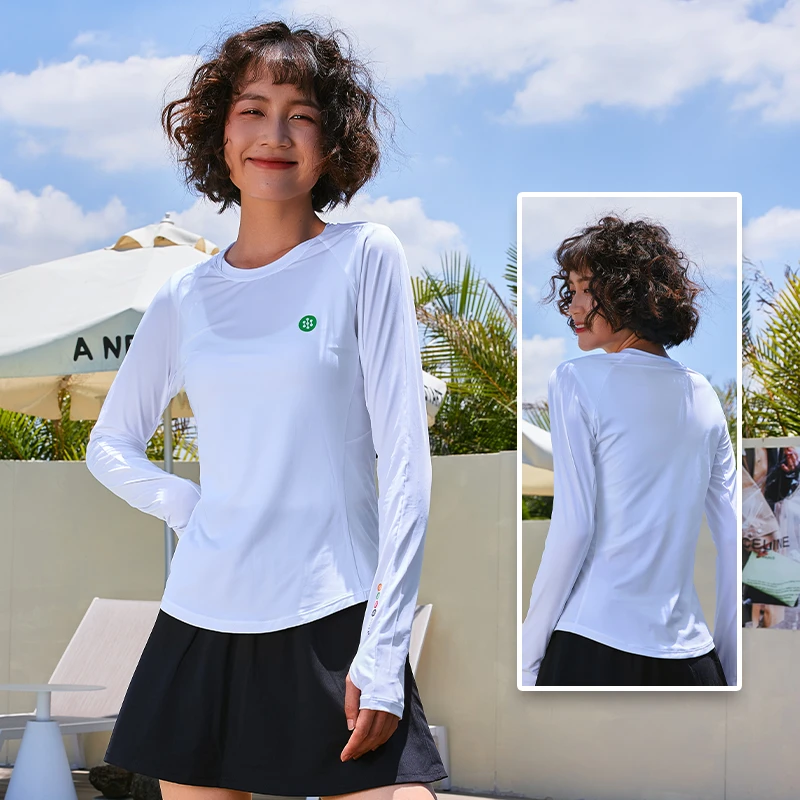 【现货】OULLA欧拉户外运动T恤女透气防晒衣长袖显瘦马拉松跑步5161