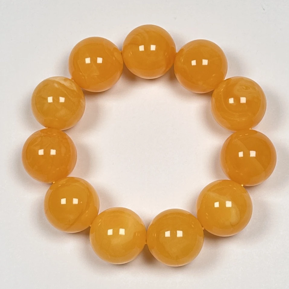 23+mm顶红橘红蜡圆珠手串经典男士单圈