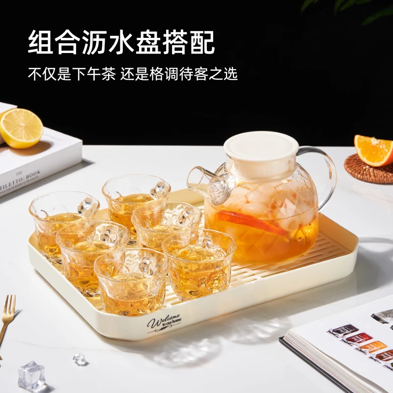 shiny flowers/鑫之花高硼硅冷水壶套装欧式简约花茶壶家用耐高温