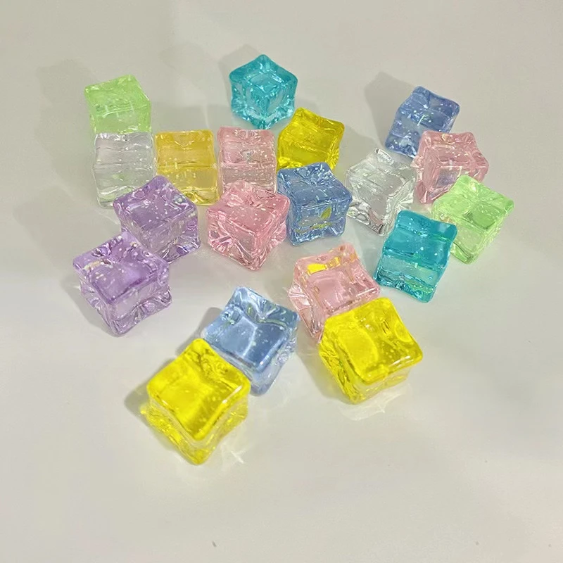 【25宫格直播拆】18mm夜光细闪仿真冰块混装彩色透明手动DIY制作