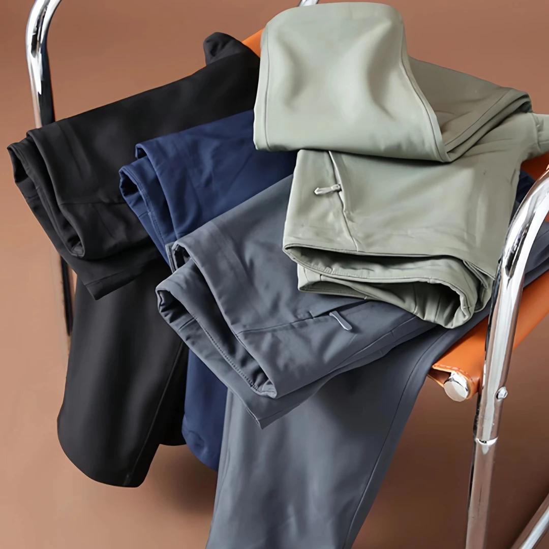 迪家同款！男士秋冬商务通勤户外防风防泼抓绒锁温软壳休闲长裤