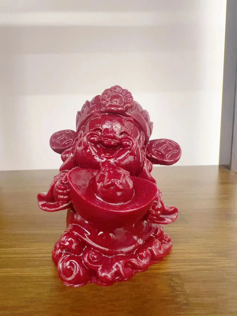 玉萍纳福摆财爷爷摆件