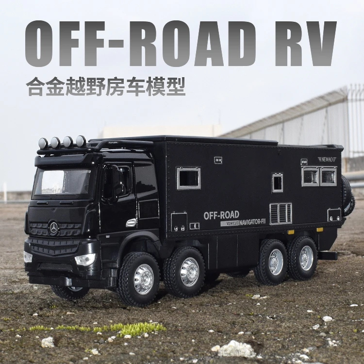 1:32诺马迪森合金回力声光多功能仿真合金房车儿童玩具汽车模型