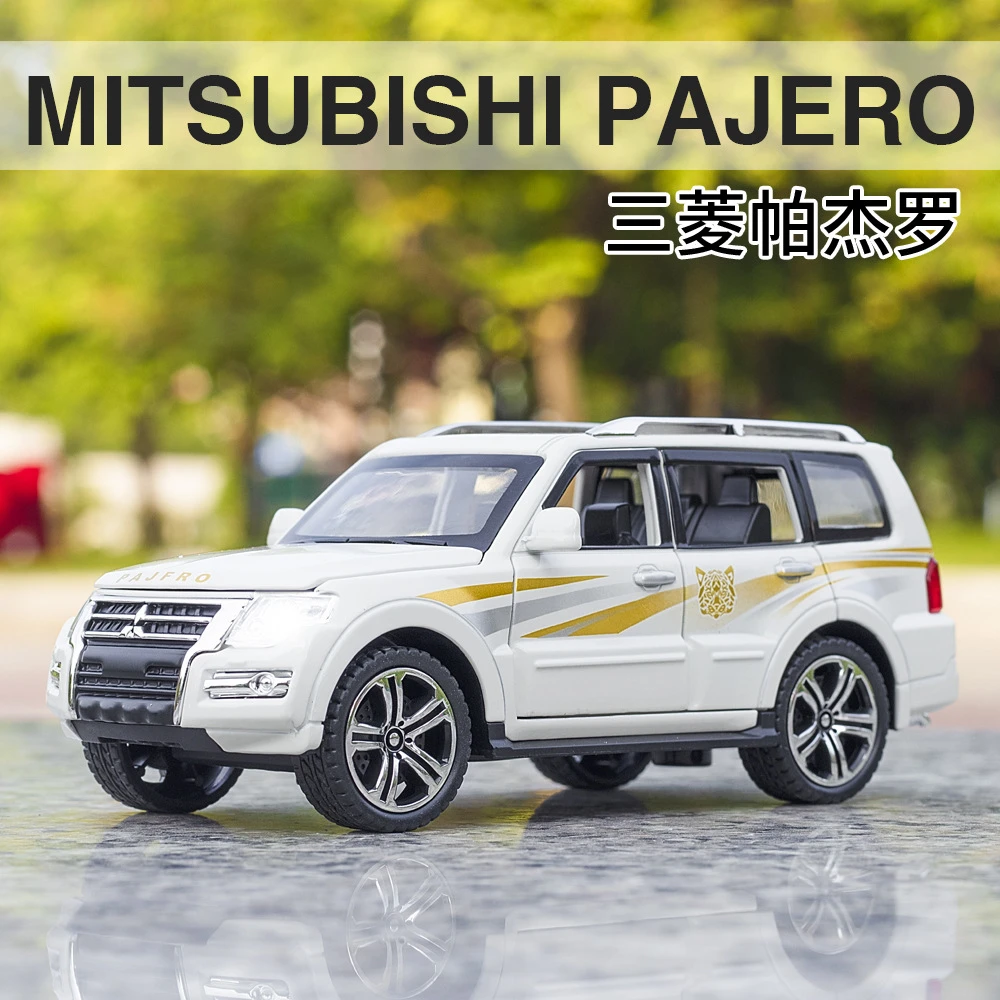 1:32仿真帕杰罗合金车模声光回力男孩汽车模型玩具桌面摆件收藏礼