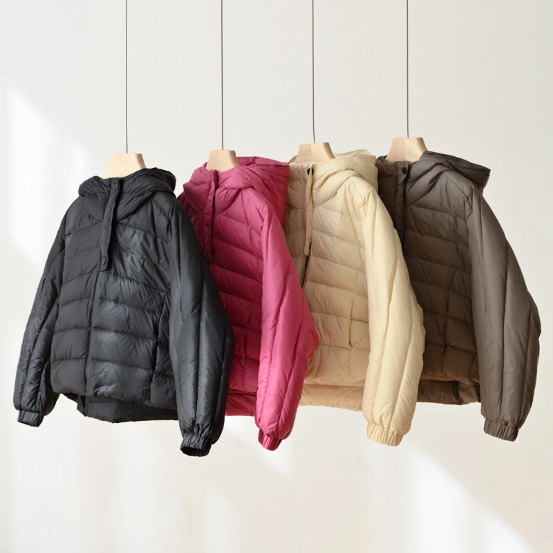 90白鸭绒防泼水 儿童蝙蝠袖羽绒服 男女童轻薄连帽外套  87420