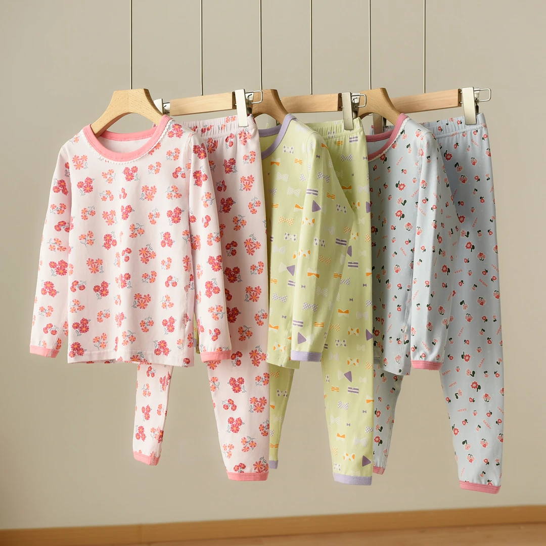 A类 儿童卡通内衣套装 女童秋衣秋裤家居服 中大童 秋冬童装85396