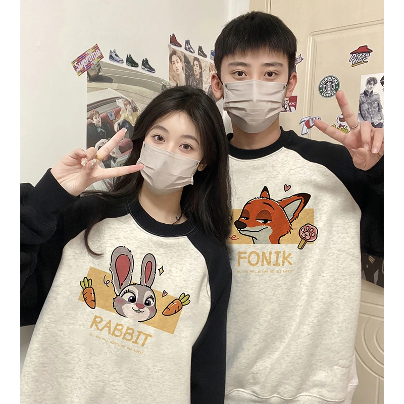 特别的插肩袖情侣装卫衣春秋冬季2023新款不一样小众高级感外套男
