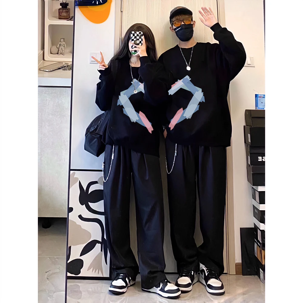不一样的早秋季薄款情侣装卫衣春秋款2025新款高级感圆领外套衣服