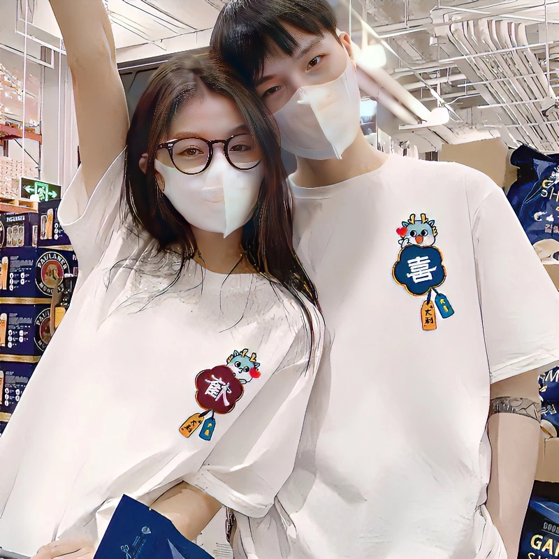 不一样特别的情侣装夏季装短袖t恤2024新款潮流小众高级网红纯棉