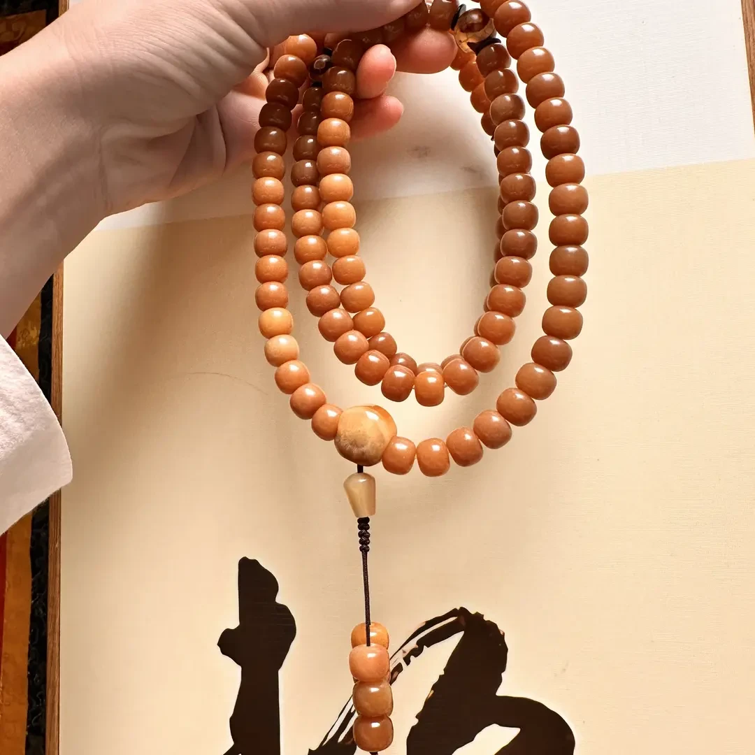 自然风化菩提根108颗念珠8*10mm原生态高密度文玩手串