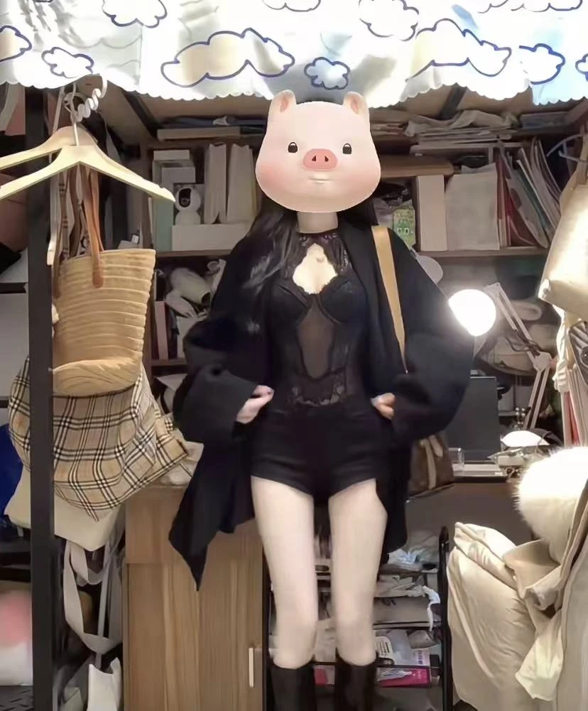 【Yijia】纯欲风辣妹镂空蕾丝内搭上衣女显瘦短裤秋季休闲宽松外套