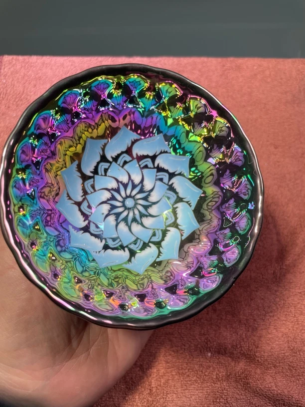 高端茶器七彩蓝莲陶瓷水杯茶具茶器主人杯家用品茗茶杯