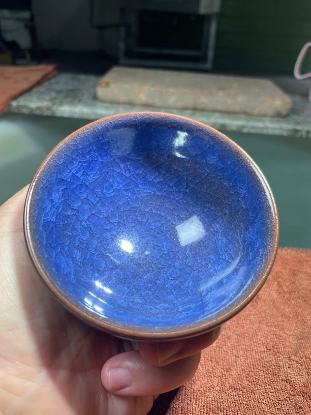 宝石蓝茶杯品茗茶器茶具，家用泡茶杯，喝茶主人杯